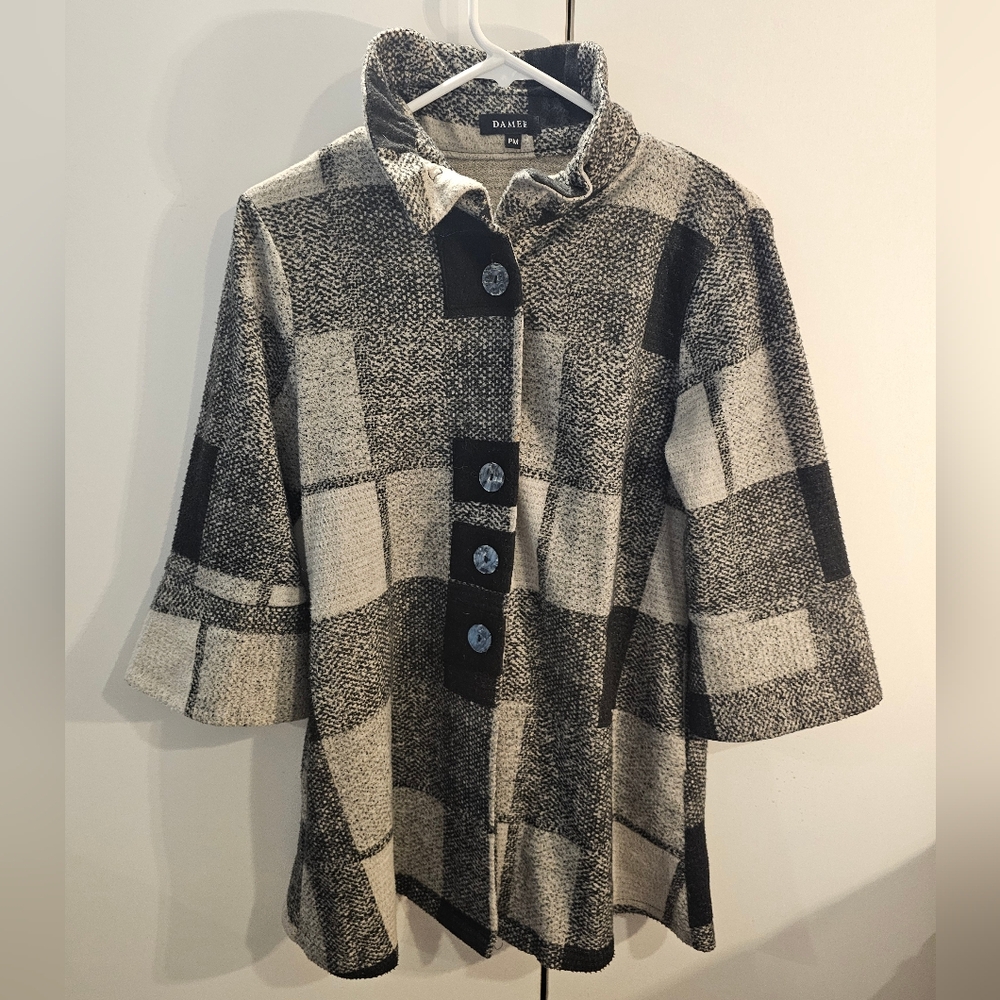 Damee Black and Gray Women's Coat